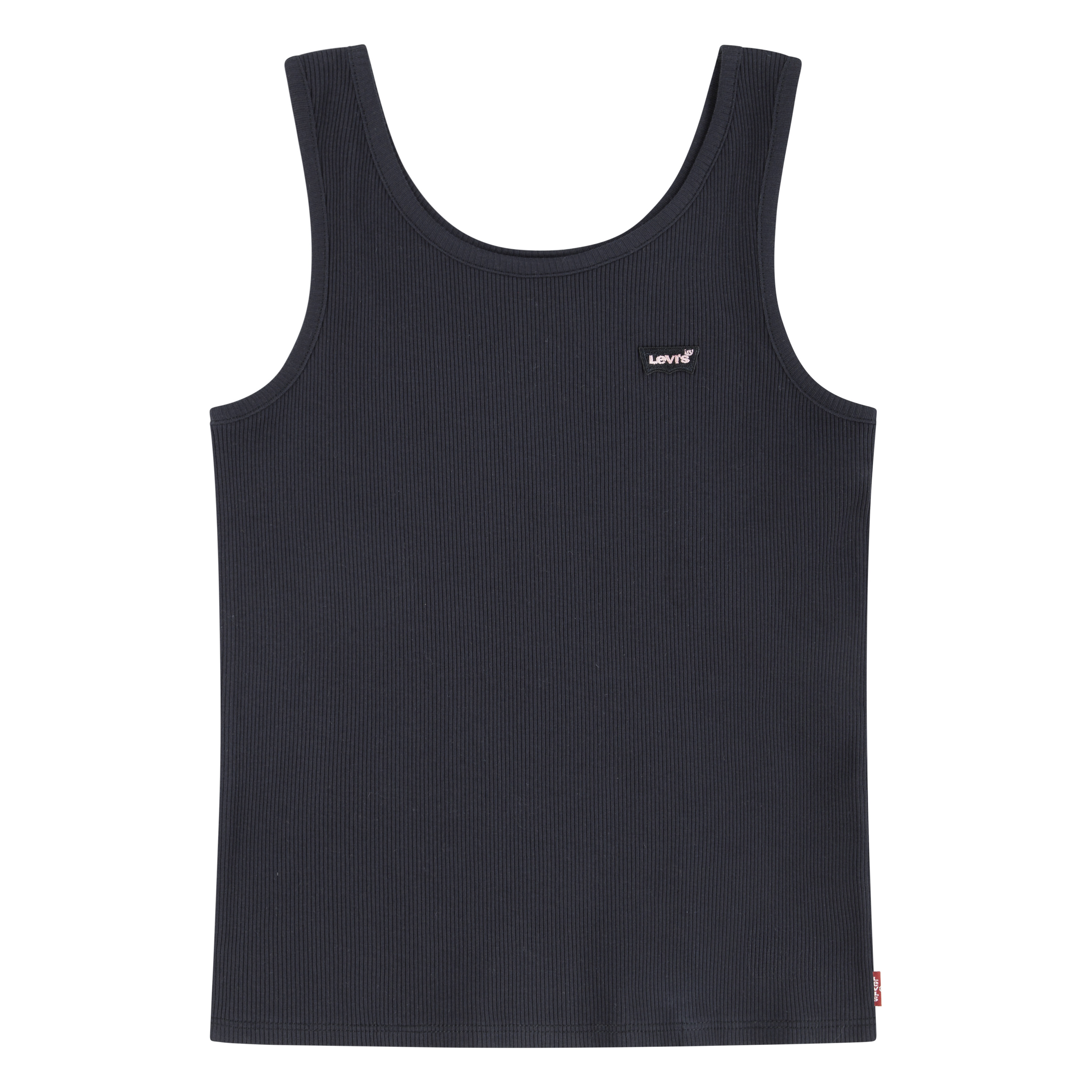 Ripptanktop LEVI'S KIDS "LVG MEET AND GREET RIBBED TANK", Mädchen, Gr. 8 (128), schwarz, Obermaterial: 95% Baumwolle, 5% Elasthan, Rundhals, Tops, for GIRLS Image