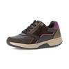 Keilsneaker GABOR ROLLINGSOFT, Damen, Gr. 37, dunkelbraun, schwarz kombiniert, Kalbsleder, Ziegenveloursleder, kontrastfarbene Details, sportlich, Schuhe, Schnürer, Halbschuh, Freizeitschuh mit zusätzlichem Reißverschluss