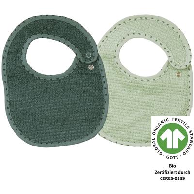 Lätzchen WÖRNER "at home Druckknopflatz 22x29 cm 2er Set", Baby, grün, Baumwolle, Lätzchen Image