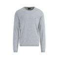 Strickpullover FYNCH-HATTON, Herren, Gr. L, grau (light grau), Strick, Obermaterial: 100% Baumwolle, unifarben, casual, regular fit taillenbedeckt, Rundhals, Langarm gerader Abschluss, Pullover, mit Logo Stickerei