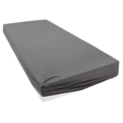 Spannbettlaken HOME AFFAIRE "Cremona, in den Qualitäten: Baumwolle mit Elastan oder Biber", grau (anthrazit), B:90cm L:200cm, Jersey-Elasthan, Obermaterial: 96% Baumwolle, 4% Elasthan, Laken, Premium Qualität, Größe ab 90x200 cm Image