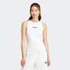 Tanktop ADIDAS SPORTSWEAR "W LIN SJ TK", Damen, Gr. M, schwarz-weiß (weiß, schwarz), Obermaterial: 93% Baumwolle, 7% Elasthan, sportlich, Rundhals, Tops