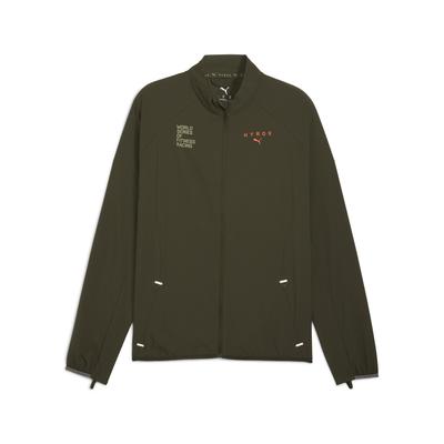 Trainingsjacke PUMA "PUMA x HYROX ULTRAWEAVE Jacke Herren", Herren, Gr. XS, grün (schwarz olive grün), Obermaterial: 100% Polyester; Taschenfutter: 100% Polyester, Langarm, Jacken Image
