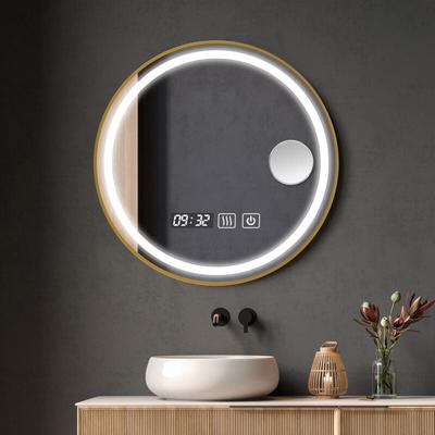 Runder Badezimmerspiegel zur Wandmontage mit LED-Beleuchtung – 61 x 61 cm großer Kosmetikspiegel Image