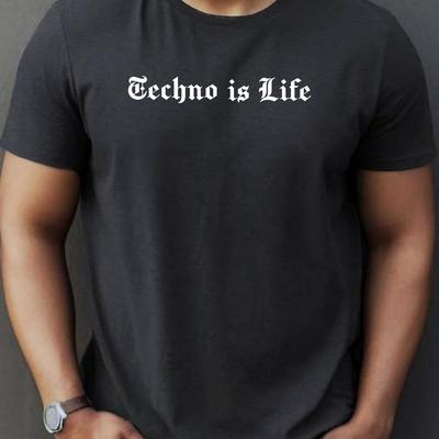 TEMU Techno Is New T-shirt For Men, Casual Comfortable And Soft Short Sleeve T-shirt For Summer Image