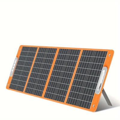 TEMU 18v/100w Foldable Solar Panel, Portable Solar Charger, Output Pd Type-c/qc3.0, Monocrystalline Solar Panels Photovoltaic Complete System Tablet Summer Camping Fishing Road Trip Image