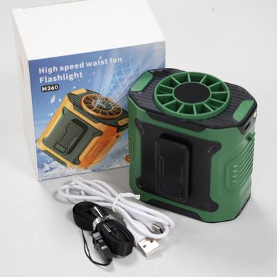 TEMU Portable 100-speed Waist-mounted Fan For Hiking/camping | Sweatproof Design | -border Usb Charging Lithium Battery-polymer Cooling System Image