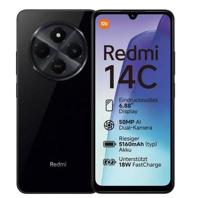 "TEMU Xiaomi 14c 8gb+256gb Noir 4g Smartphone 6.88 " Dot Drop Sim+microsd 5160mah (typ) Supports 18w Fast Chargingxiaomi Usb Type-c Cable" Image