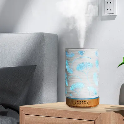 100ml metallische Ginkgo blatt Luftbe feuchter Sprüh anschluss ätherisches Öl Aroma therapie Humificador Cool Mist Maker Fogger reinigen nach Hause
