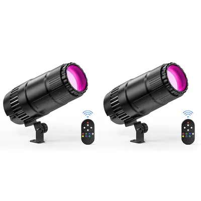 Yiflamefly 2Pcs 20W Pinspot Lights RGBW LED Beam Spot Light Dimmable Disco Ball Spotlight Stage Light for DJ Disco Party Bar KTV