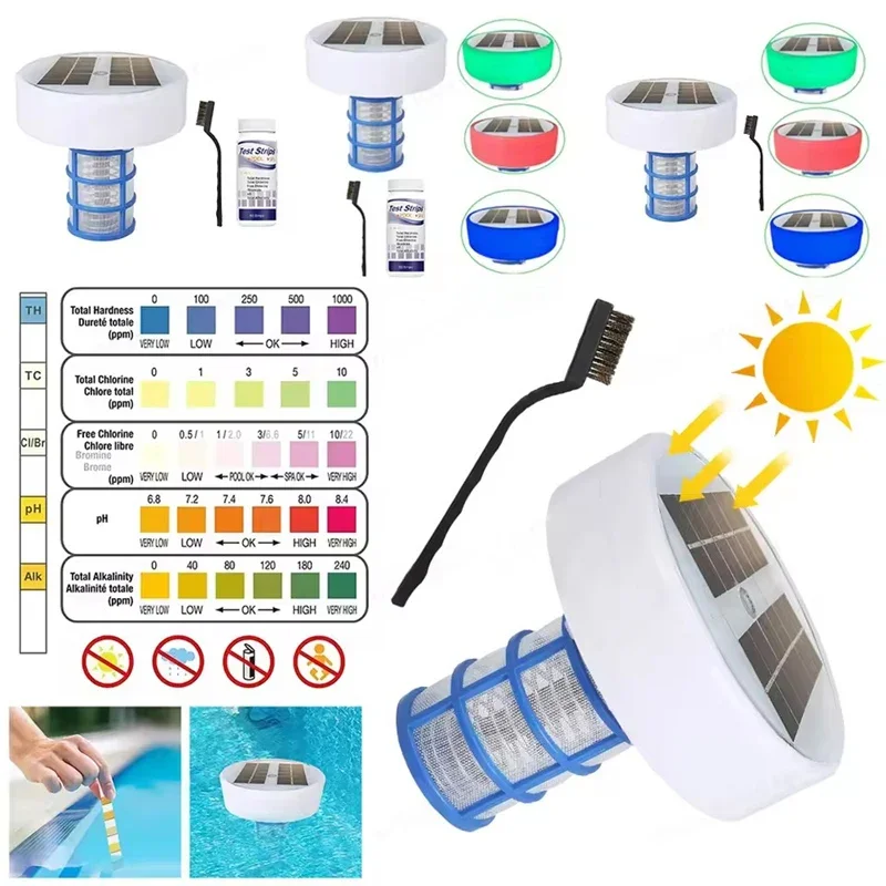 Purificateur ioniseur de piscine à énergie solaire, équipement de nettoyage des algues en cuivre et argent, purificateur d'eau de baignoire pour piscines extérieures