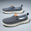 Sommer-Slip-on-Leinwandschuhe für Herren, originelles Blau, leichte Herren-Freizeitschuhe, bequeme atmungsaktive Slipper, Herren, große Größe 47