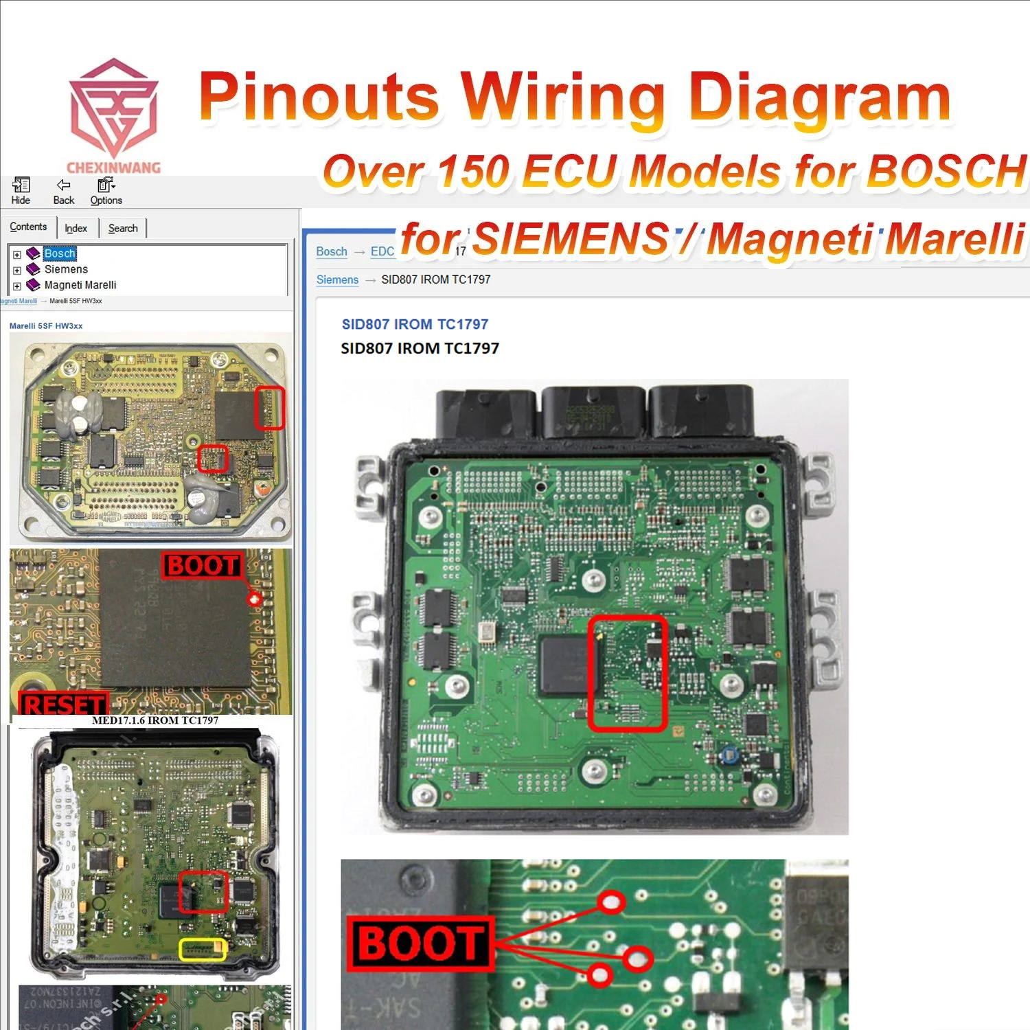 ECU-Anschluss Pinout DM für BOSCH für SIEMENS für Magneti Marelli für Bosch für EDC17/ M(E)17/ M(E)7/ MED17(7) Image