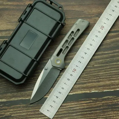 LEMIFSHE Customized New Folding Knife 100% D2 Blade Titanium Alloy Handle Outdoor Camping Kitchen Survival Pocket EDC Tool