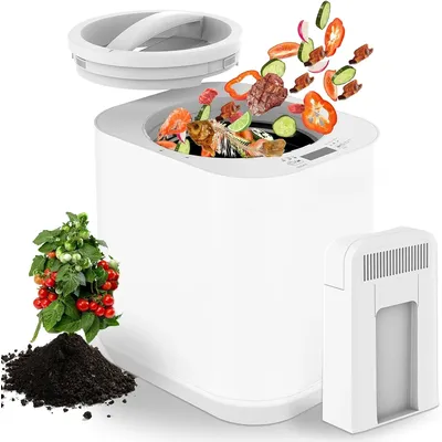 3.5L Electric Composter for Kitchen, Smart Compost Bin Outdoor/Indoor, Odorless/Auto-Cleaning/Low Noise/Intelligent LED Display