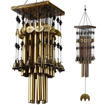 Wind Chimes for Outside Copper Tubes Garden Patio Window Small Bell Metal Wind Chime Hanging Decoration Bronze Memorial Gifts