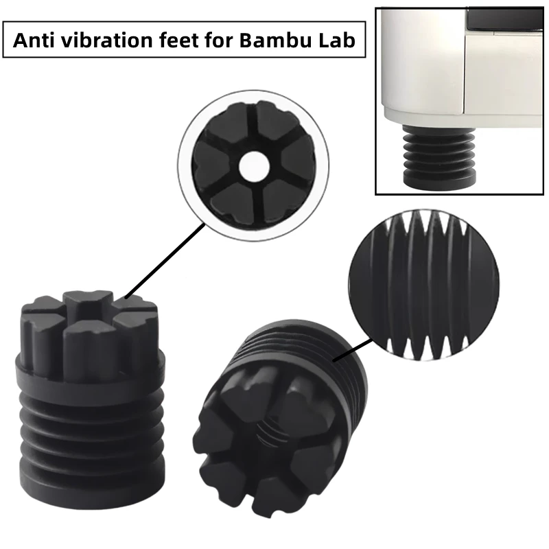4pc Für Bambu Lab P1P/P1S Bambus Upgrade Anti Vibration Füße Pad Anti-slip Anti-Schock staub-proof Gummi Fuß Pad Bambulab X1/X1C Image