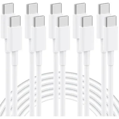 MIZIQIER 5-Packs USB C to USB C Cable , Type-c 60W(3A) Charger Cable for for iPhone 15/15 Pro/15 Plus/15 Pro Max, iPad Mini 6