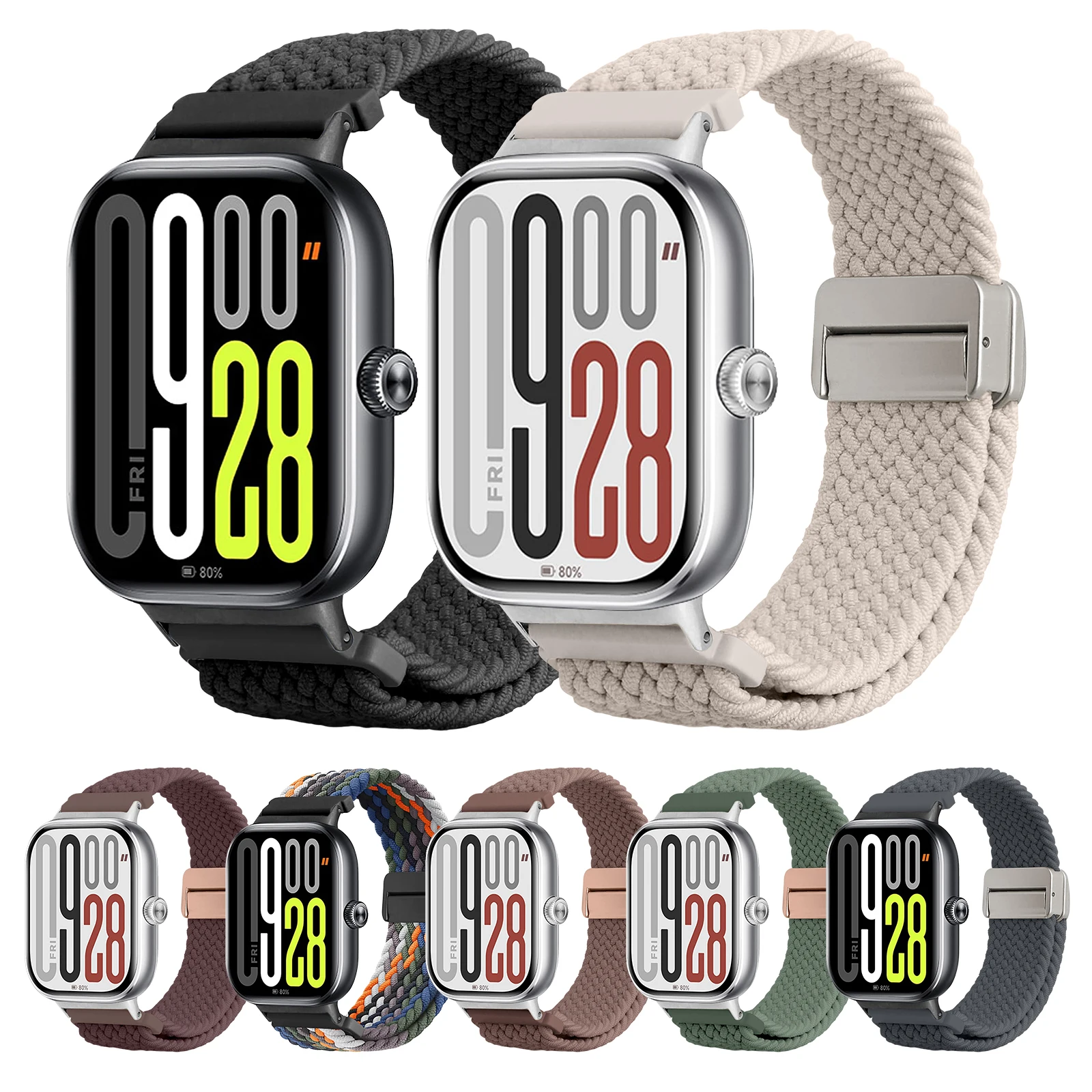 Magnetisches geflochtenes Nylonband für Redmi Watch 5 4, Armband Solo Loop, verstellbares Sport-Correa-Armband für Xiaomi Mi Band 9 8 Pro Gürtel Image