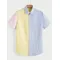 2024 Camicia da uomo stampata a righe patchwork di nuovo colore Camicia da uomo casual quotidiana a maniche corte Camicia da uomo da strada all