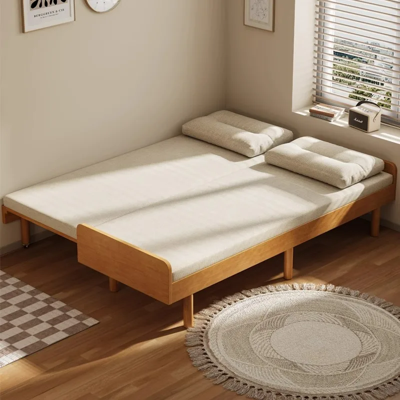 Teleskop bett kleine Wohnung Klapp sofa für Studie Massivholz Dual-Purpose Double Single sitzen und liegen Image