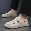 Neue Braun-aushöhlen Business Casual Schuhe Männer Sandalen Aus Echtem Leder Original Männer Sandalen Elegante Männer Weiche Bequeme Sandalen