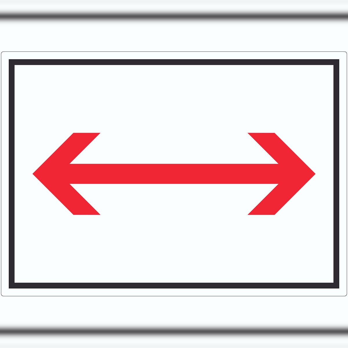 HB-Druck Richtungspfeil rechts und links Aufkleber waagerecht rot weiss schwarz Pfeil A4 (210x297mm) Image