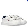 Sneaker TOMMY HILFIGER, Kinder, Gr. 29, weiß (weiß, blau), Synthetik, modisch, Schuhe, Klettschuh, Freizeitschuh mit Logoverzierung