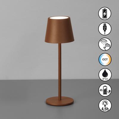 EASY BY FHL Außen-Tischleuchte "Roxi", braun (rostfarben), 1 flammig, Ø 9,00cm H: 27,50cm, Lampen, lange Leuchtdauer Image