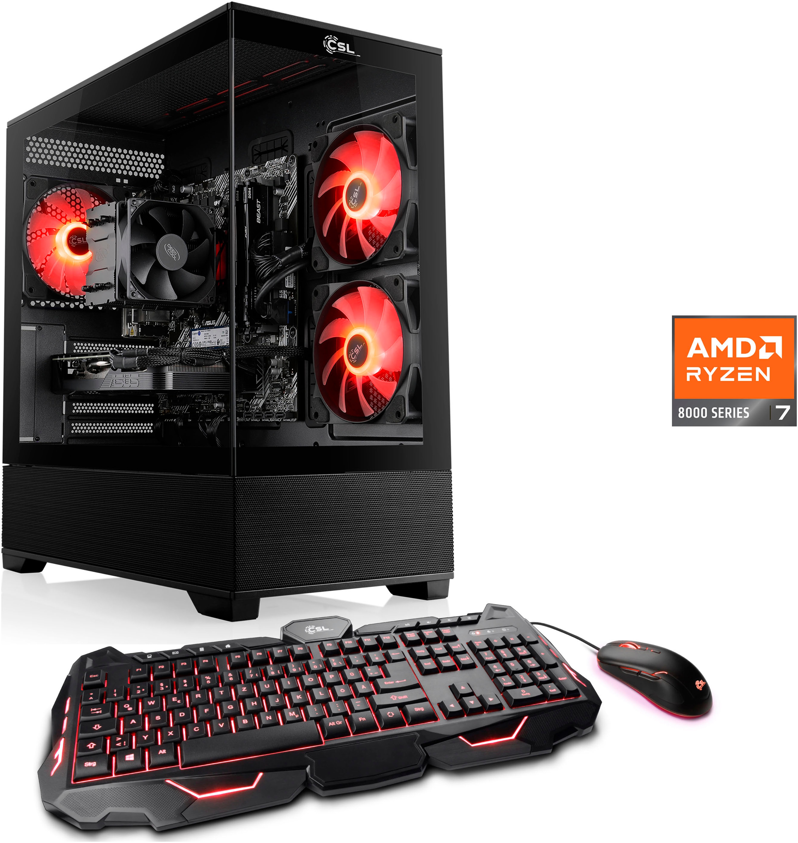 CSL Gaming-PC "AeroVision V24316", schwarz, Microsoft Windows 11 Home (64 Bit), 32 GB RAM 1.000 GB SSD, Desktop-PCs Image