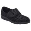 Hausschuh JOSEF SEIBEL "Nice 80", Damen, Gr. 39, schwarz, Textil, geblümt, Basic, Schuhe, Klettschuh, Pantoffel mit praktischem Klettverschluss