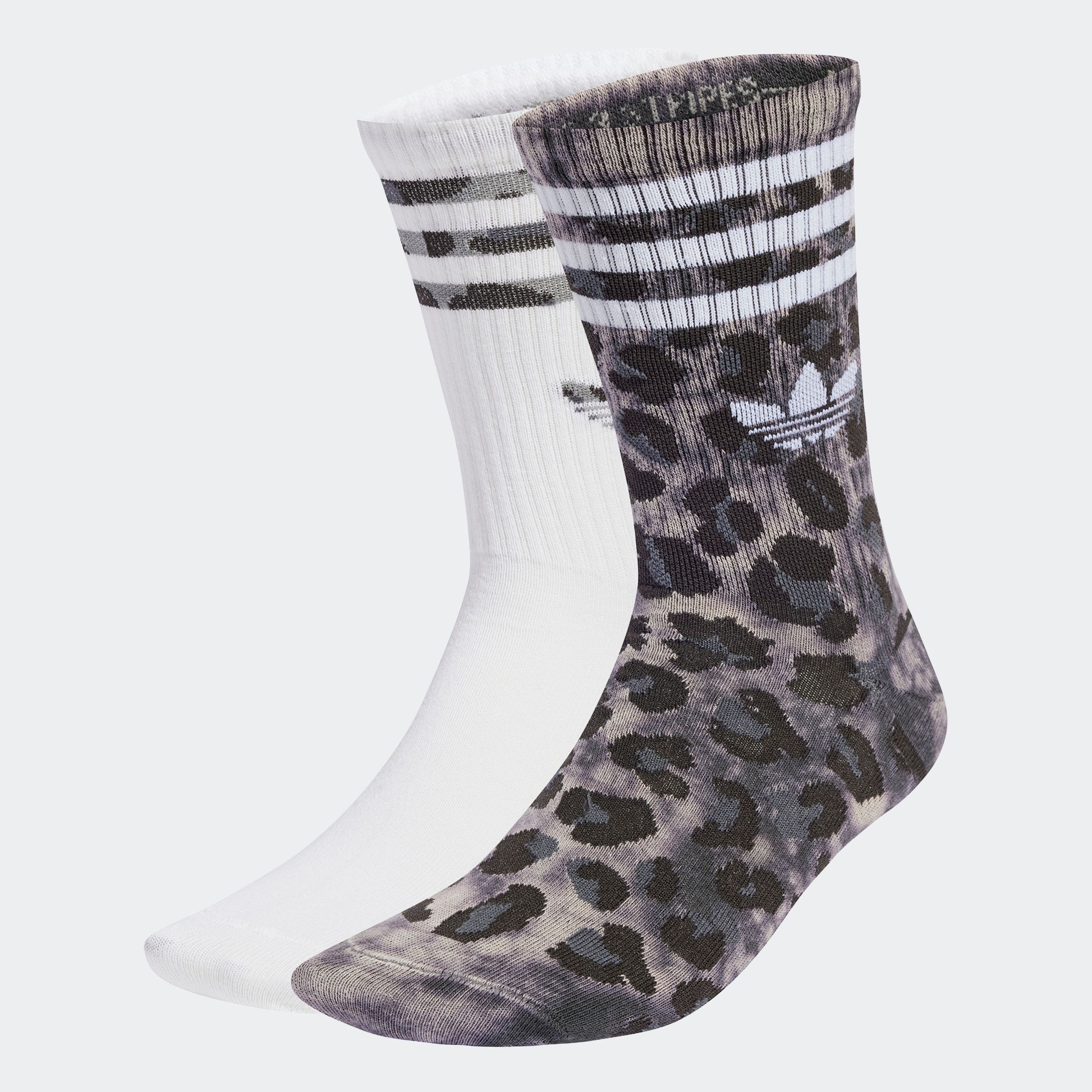 Sportsocken ADIDAS ORIGINALS "LEO CREW S 2P", Herren, Gr. XL (46/48), grau (carbon, schwarz), Obermaterial: 54% Baumwolle, 23% Polyester, 21% Polyamid, 2% sonstige Fasern, Socken Sportsocken
