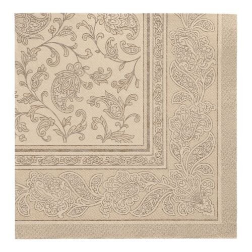 Papstar 160 Servietten "ROYAL Collection" 1/4-Falz 40 cm x 40 cm sand "Ornaments" Image