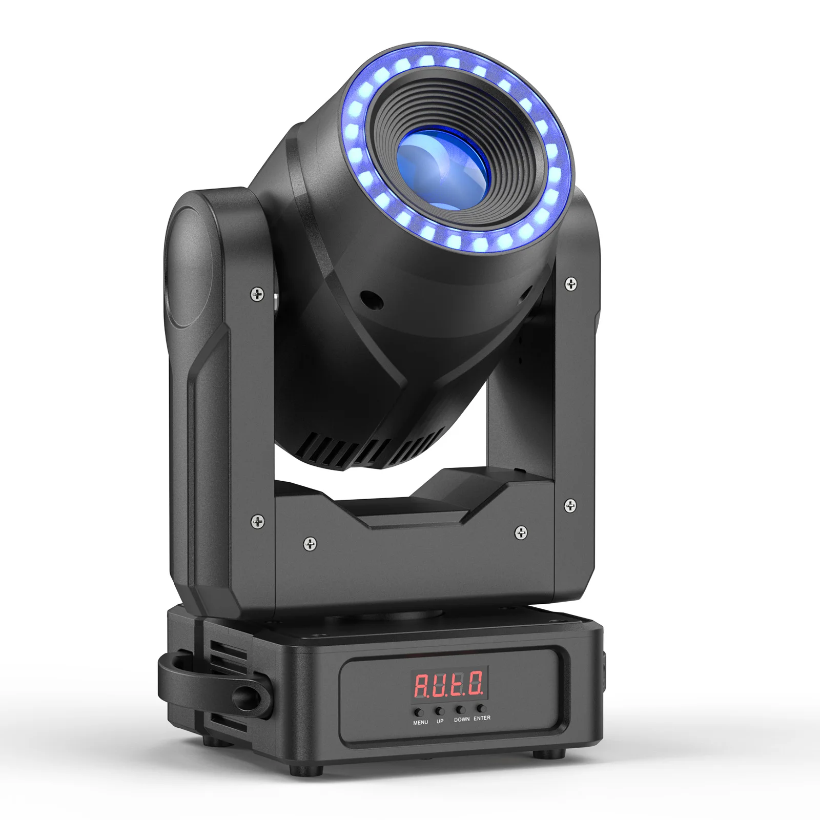 U'King 120W Fokussierendes Moving Head Licht DMX Bühnenlicht mit Halo-Streifen 7Gobos 7Farben 3 Prismen RGBW LED-Strahler für DJ Disco