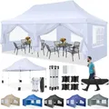 Gazebo pieghevole Gazebo da 3x6 m Tenda da festa invernale impermeabile con 6 pareti laterali 4 sacchi di sabbia Gazebo da giardino pop-up per matrimoni all'aperto