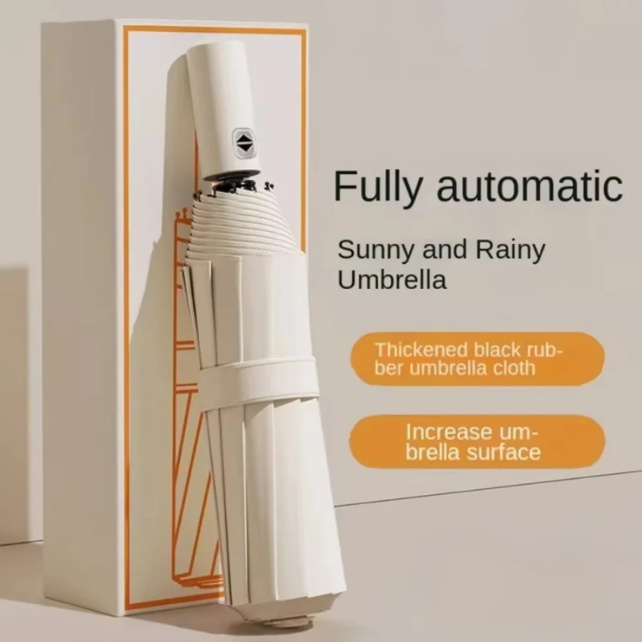 Automatischer faltbarer Regenschirm, 24-Knochen-Regenschirm ist stark, wind- und regenfest, großer Regenschirm für den geschäftlichen Gebrauch Image