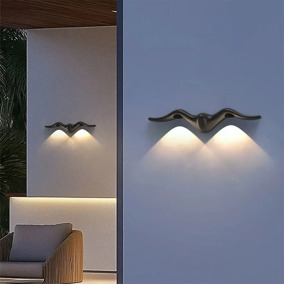 LED-Wandleuchte, Aluminium, flügelförmig, für den Innen- und Außenbereich, AC85-265V, wasserdicht, nordische Lampe, LED-Leuchten für Zuhause, Garten, Schlafzimmer, Flur