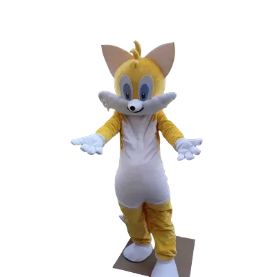 Gelbe zwei Schwänze Fuchs Maskottchen Kostüm Kostüm Anime Cosplay Kit Mascotte Thema Kostüm Karneval Kostüm Image