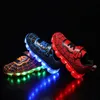 Disney Kinder Leuchtende PU Leder Rote Schuhe Für Jungen Mädchen LED Beleuchtete Weiche Baby Kinder Turnschuhe Infant Tennis Größe 25-35