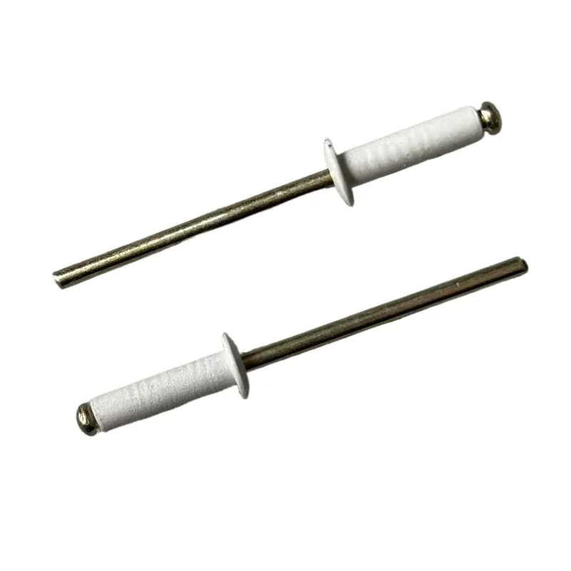 50 Stück Weißgold bemalte Blindnieten Rundkopf-Hohlnieten Aluminiumstahl Home Decor Nieten Industrielle Befestigungselemente DIA 1/8 Image