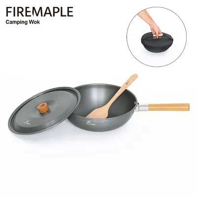 Fire-Maple Camping Wok Lightweight Frying Pan Stew Pot Bag Included Camping Cookware Outdoor Cooking Utensils