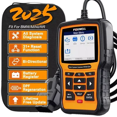 Foxwell NT510 Elite For BMW OBD2 Scanner All System Code Reader ABS SRS DPF TPMS Active Test OBD2 Diagnostic Scanner Tools