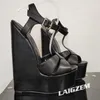 LAIGZEM Frauen Sandalen 5 CM Plattform 20 CM Keile Steile Pumpen Höhe Erhöhen Party Club Damen Schuhe Frau Große Größe 36 43 46 48