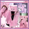 Anime Spiel NEEDY GIRL OVERDOSE Cosplay KAngel P-chan Kostüm Rosa Katze Kopf Decke Kawaii Rosa Katze Mit Kapuze Weichen Cape Angepasst