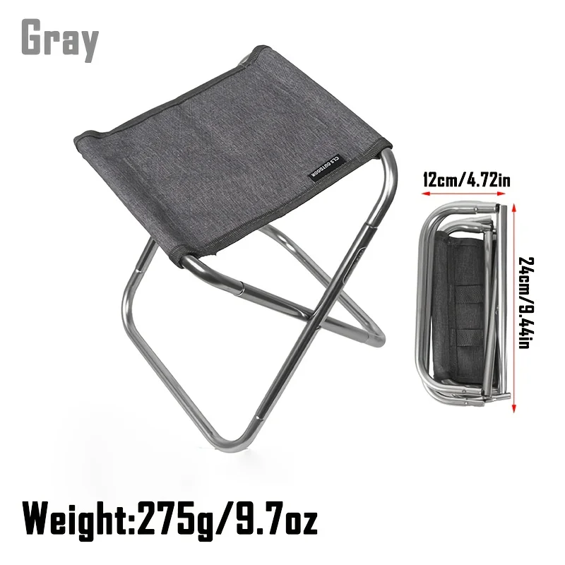 1 x klappbarer Angelstuhl (Grau/Marineblau/Orange), tragbarer Campinghocker aus Aluminium mit verstellbarer Rückenlehne, 50 kg, Grill/Angeln/Reisen