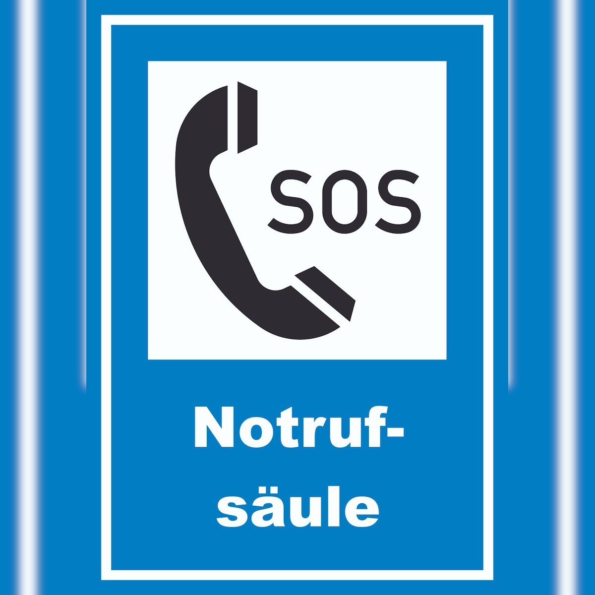 HB-Druck Notrufsäule Schild A6 Rückseite selbstklebend Image