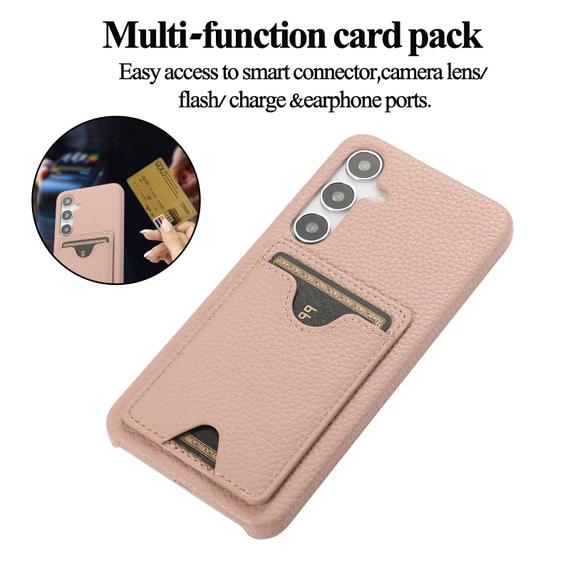 Neue Luxus Einfarbig Leder Up Down Brieftasche Karte Slot Telefon Fall Für Samsung S25 Ultra Rand S23 S22 S24 ultra Plus Zurück Abdeckung Image
