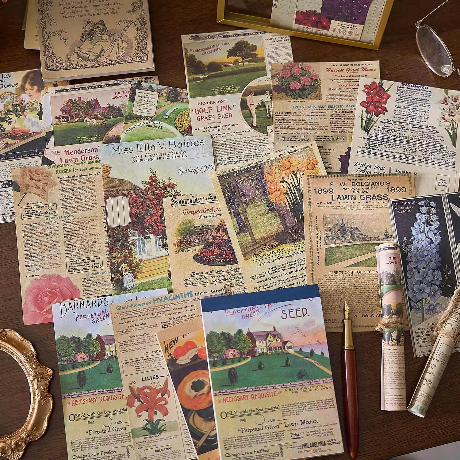 60 stücke Vintage dekoratives Papier für Planer DIY Hand Konto Tagebuch Album Hintergrund Papier Scrap booking Material Image