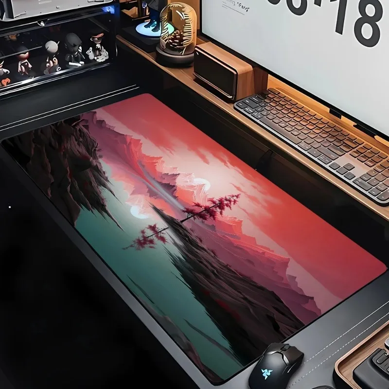 Gummi-Mauspad, Landschaft, Berg, Sonnenuntergang, Cartoon-Mauspad, erweiterte Pads, Mäuse, Computer, rutschfester Teppich, unverzichtbar für Gamer Image