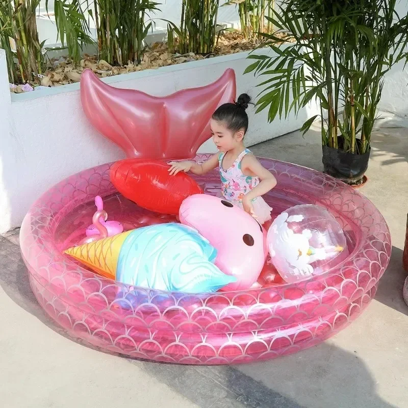 Verdickte PVC Aufblasbare Spielzeug Pool Indoor Outdoor Kinder Ozean Ball Pool Meerjungfrau Form Sommer Aufblasbare Spielzeug für Kinder Erwachsene Image
